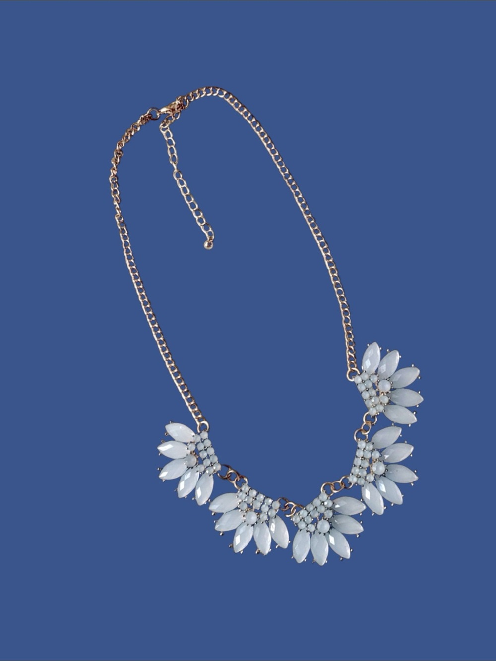 Vintage Blue Floral Statement Necklace - Picture 5 of 6